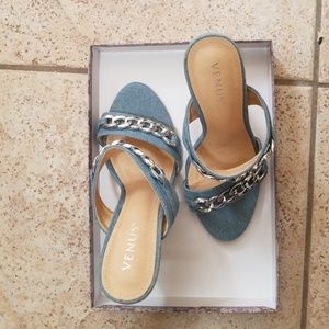 Open back stilettos, 4 inch heels